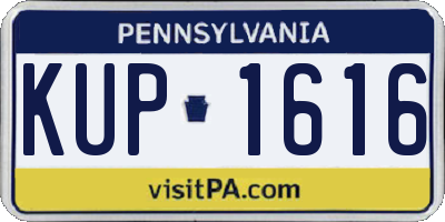 PA license plate KUP1616