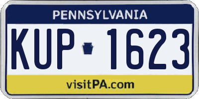 PA license plate KUP1623