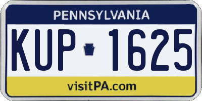 PA license plate KUP1625