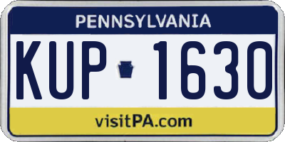 PA license plate KUP1630
