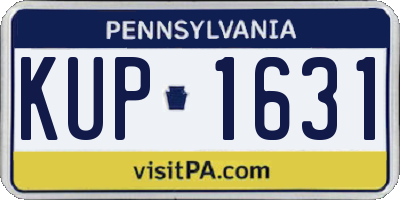 PA license plate KUP1631