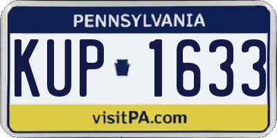 PA license plate KUP1633