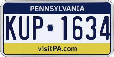 PA license plate KUP1634