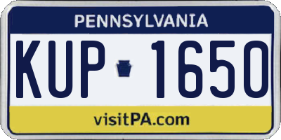 PA license plate KUP1650