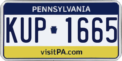 PA license plate KUP1665