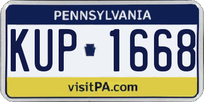 PA license plate KUP1668