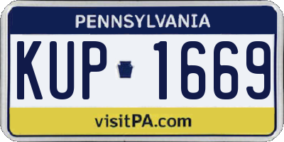 PA license plate KUP1669