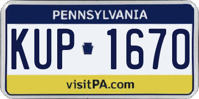 PA license plate KUP1670