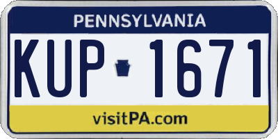PA license plate KUP1671