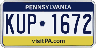 PA license plate KUP1672