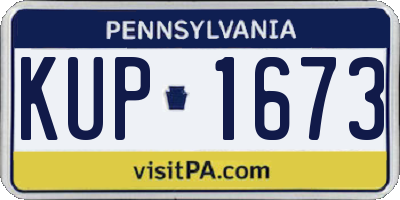 PA license plate KUP1673