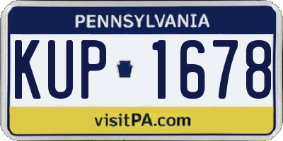 PA license plate KUP1678