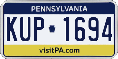 PA license plate KUP1694