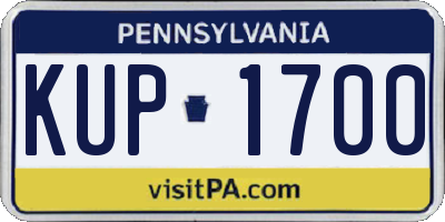 PA license plate KUP1700