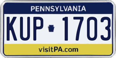 PA license plate KUP1703
