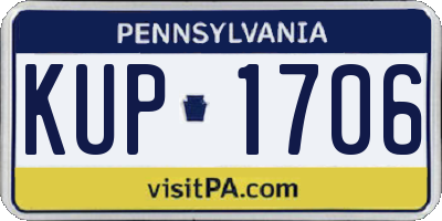 PA license plate KUP1706