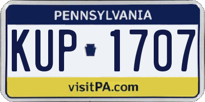 PA license plate KUP1707