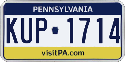 PA license plate KUP1714
