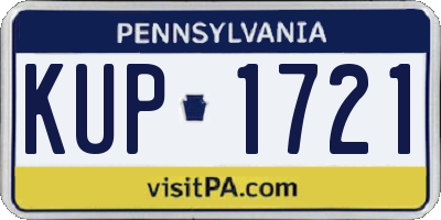 PA license plate KUP1721