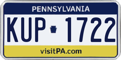 PA license plate KUP1722