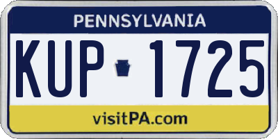 PA license plate KUP1725