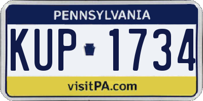 PA license plate KUP1734