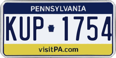 PA license plate KUP1754
