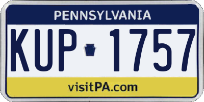 PA license plate KUP1757