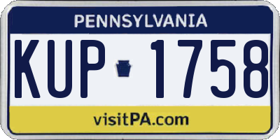 PA license plate KUP1758