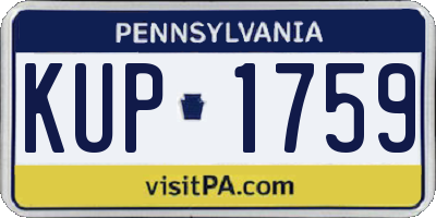 PA license plate KUP1759
