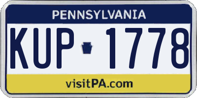 PA license plate KUP1778