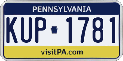 PA license plate KUP1781