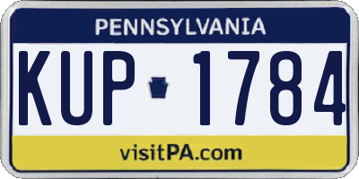 PA license plate KUP1784