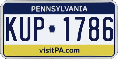 PA license plate KUP1786