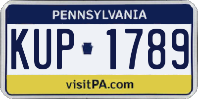 PA license plate KUP1789