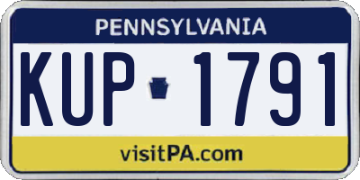PA license plate KUP1791