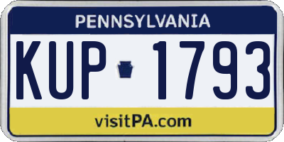 PA license plate KUP1793