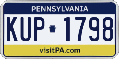 PA license plate KUP1798