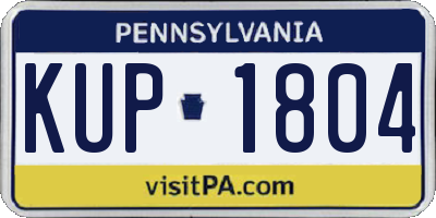PA license plate KUP1804