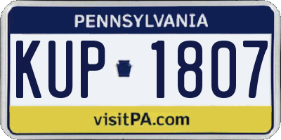 PA license plate KUP1807