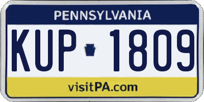 PA license plate KUP1809
