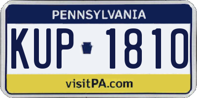 PA license plate KUP1810