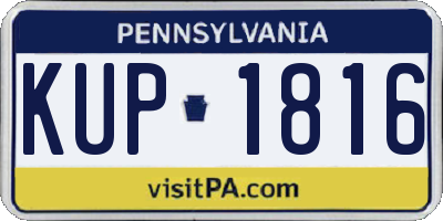 PA license plate KUP1816