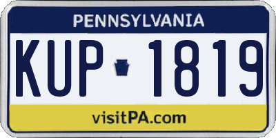 PA license plate KUP1819