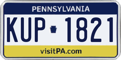 PA license plate KUP1821