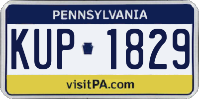 PA license plate KUP1829
