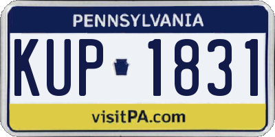 PA license plate KUP1831