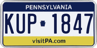 PA license plate KUP1847