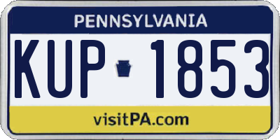 PA license plate KUP1853