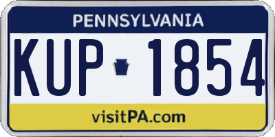 PA license plate KUP1854